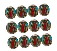 HOMSFOU 15pcs Nepalese Brass Spacer Beads Tibetan Buddhist Buddha Loose Beads for DIY Bracelet Necklace Earrings Handmade Brass Column Spacers for Spiritual Jewelry Making