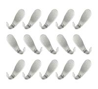 HOMSFOU 15pcs Punch-Free Hook Stainless Steel Wall-Mounted Hook J Shape Simple Generous Design Space Saving Not Easy to Fall for Kitchen Bathroom