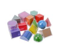 HOMSFOU 15pcs Translucent Geometric Solids for Shapes Educational for Light Table Math Manipulative Teaching for Preschoolers Interactive Learning Tool for Geometry