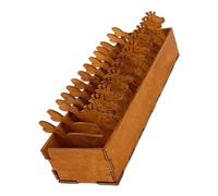 HOMSFOU 15Pcs Wooden Bobbin Set with Deer Design Thread Spool Holders for Embroidery Sewing Projects Craft Storage Convenient Organizer for Ribbons and Yarn