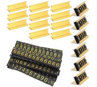 HOMSFOU 16 Sets Adjustable Jewelry Price Labels with Gold Counter Display Stand, Mini Retail Price Blocks Cubes for Shop Pricing, Euro Thousand Separator Numerical Tags