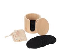 HOMSFOU 16pcs Bamboo Fiber Makeup Remover Pads Reusable Black Facial Cleansing Sponges Soft Washing Cloths for Gentle Skincare and Daily Face Cleaning