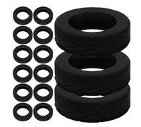 HOMSFOU 16pcs Black Silicone Suitcase Wheel Protectors Quiet Rotating Wheel Covers for Travel Luggage Replacement Accessories Compatible with General Suitcases