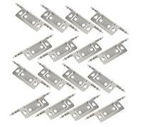 HOMSFOU 16pcs Metal Butt Hinges Cabinet Flush Hinges Foldable for Kitchen Door Wardrobe Repair Plates Heavy-Duty Cast Iron Structure with Mounting Holes Smooth Noiseless Operation and