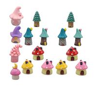 HOMSFOU 16Pcs Miniature Fairy House Resin Mushroom Figurines for Dollhouse Micro Landscape Terrarium Garden Decor DIY Craft Accessories for Indoor Outdoor Use