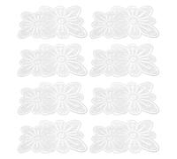 HOMSFOU 16pcs Plastic Mesh Canvas Sheets for Crafts, Flower Petal Shaped Weaving Plastic Knitting Mesh, 14cm 11.3cm Grid Needlepoint Canvas for DIY Handbag Embroidery