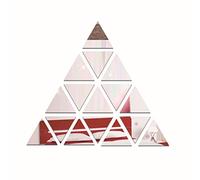 HOMSFOU 16pcs Triangular Mirror Wall Stickers Decorative Acrylic Self-Adhesive Art for Home and Office Decor Easy to Install Silver