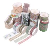 HOMSFOU 18pcs Vintage Floral Washi Tape Set 2m Thin Decorative Scrapbook Tape for Journal Crafting and Wrapping Aesthetic DIY Adhesive for Arts and Crafts