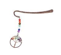 HOMSFOU 1PC Crystal Tree of Life Bookmark Seven Chakra Decorative Bookmark for Students Readers Smooth Crystal Design for Graduation Souvenirs DIY Crafts