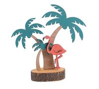 HOMSFOU 1pc Hawaii Ornaments Birthday Party Supplies Fall Centerpieces for Tables Summer Sign Decor Hawaii Wood Craft Hawaii Animal Table Ornament Monstera Plant Leaves Cake Banquet Wooden