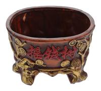 HOMSFOU 1pc Retro Ceramic Flowerpot for Succulents and Small Plants Desktop Planter for Home Office Garden Decoration Classic Red Pot Gift for Friends and Family