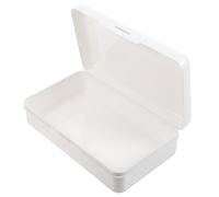 HOMSFOU 1Pc Stackable Plastic Pencil Storage Box with Snap Tight Sealing Cover for Students Organized Pen Holder for School Supplies and Office Use Durable Practical Design