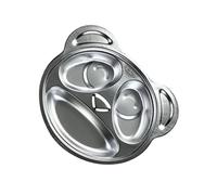 HOMSFOU 1pc Stainless Steel Dinner Plates Fruit Plate Stainless Steel Divided Plates Compartment Dinner Plate Food Divided Tray Fruit Dish Child Grid