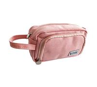 HOMSFOU 1Pc Student Stationery Holder Zipper Pen Organizer Bag Lightweight Design for School Office Capacity Storage Pink for Teachers and Students