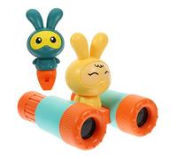HOMSFOU 1set Adorable Portable Binocular Telescope for Boys and Girls Multi-function Magnification Outdoor Toy for Scientific Exploration for Boys and Girls Includes Fun Whistle
