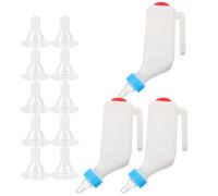 HOMSFOU 1set Hanging Livestock Nursing Feeder for Calves Sheep Goats Upside down Feeding Bottles with Nipples Gravity Flow Design for Efficient Multi-animal Milk Distribution Farms