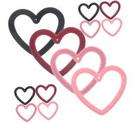 HOMSFOU 1set Heart Charms for DIY Jewelry Making Hollow Out Design for Necklaces Bracelets Earrings Creative Craft Supplies Pink Dark Red Black 12pcs