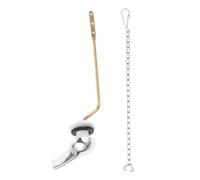 HOMSFOU 1set Toilet Handle Replacement Kit Side Mount Flush Lever with Durable Stainless Steel Chain User-Friendly Installation for Toilet Tanks Smooth Flush Action for Home Commercial Use