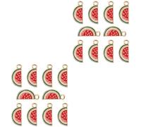 HOMSFOU 2 Boxes Watermelon Shape Alloy Pendants Creative DIY Jewelry Making Charms for Necklaces Bracelets Accessories Red Fashion Enamel Charms for Unique Crafts
