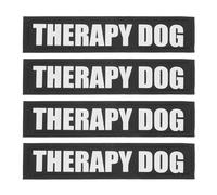 HOMSFOU 2 Pairs Reflective Dog Harness Patches for Therapy Dogs, Small Size Pet Vest Stickers with Hook and Loop Fastener, Outdoor Safety Harness Accessories for Walking and Training