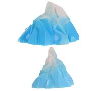 HOMSFOU 2 Pcs Arctic Iceberg Aquarium Decor Resin Miniature Model for Fish Tank Landscape Realistic Micro Scenery Ornament Suitable for Aquariums