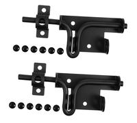 HOMSFOU 2 Pcs Heavy Duty Sliding Bolt Gate Latches with Padlock Hole Secure Door Lock Latch for Garden Fence Interior Security Door Locks from Inside Outdoor Gate Hardware