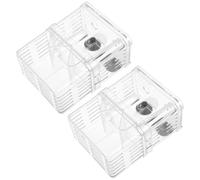 HOMSFOU 2 Pcs Large Aquarium Fish Breeding Box with Suction Cups Double-layer Isolation Hatchery Container for Fry Acclimation and Separation Random Color