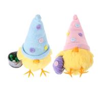 HOMSFOU 2 Pcs Mini Easter Chicks Chick Plush Easter Decorative Accessories Cute Soft Plush Comfort Assorted Vibrant Spring Colors for Home and Memorable Gatherings Festive Ambience