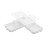 HOMSFOU 2 Pcs Under Desk Slide Out Drawer Self-adhesive Desktop Organizer for Office School Hidden Small White Storage Box for Pens Keys Paper Clips Easy Install Mini Drawer for Tidy