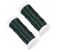 HOMSFOU 2 Rolls Bendable Garden Wire Ties Green Floral Wire for Plant Support and Crafting Flexible Gardening Binding Straps for Vegetables Flowers Vines Multi-use DIY Plant Twist Ties