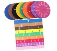 HOMSFOU 2 Sets Magnetic Fraction Circles Color-coded Math Teaching Tools for Early Learning Educational Fraction Manipulatives for Addition Subtraction Multiplication Demonstration