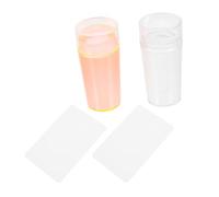 HOMSFOU 2 Sets Nail Stamper Seal Kit with Silicone Stamper and Abs Scraper for Nail Art, Flexible Material and Easy to Reach the Edges, for Manicure Designs