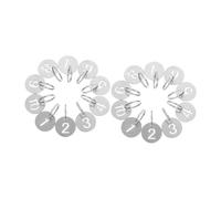 HOMSFOU 2 Sets Stainless Steel Round Number Tags Hollowed Keychains for Organized Management Durable Metal Key Labels for Parking Lots Warehouses Luggage and Restaurant Order Numbers