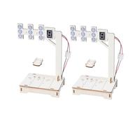 HOMSFOU 2 Sets Stem DIY Traffic Light Kit for Teens Wooden Science Experiment Signal Light Model with Easy Digital Programming Educational Hands Assembly for Parent Learning