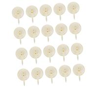 HOMSFOU 20 Pcs Beige Adhesive Suction Cup Hooks Multipurpose Wall Mounted Towel and Clothes Holders with Strong Bearing Capacity for Home Bathroom Kitchen Organization