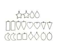 HOMSFOU 20 Pcs Hollow Out Geometry Pendants for DIY Jewelry Making Unique Frame Decorations for Bracelets Necklaces Key Chains and More