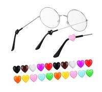 HOMSFOU 20 Pcs Silicone Glasses Ear Hooks with Heart Design Non-slip Eyeglass Ear Grips Comfortable Holders for Glasses Sunglasses Multi-color Assorted Anti-slip Temple Sleeves