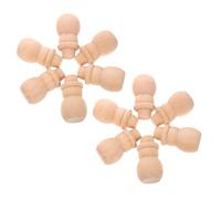HOMSFOU 20 Pcs Snowman Puppet Ornaments Christmas Doll Decoration Mini Snowmen Large Pegs Unpainted Indoor Wooden