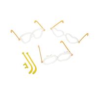 HOMSFOU 20 Sets Glow Stick Glasses Connectors DIY Party Accessories Lightweight Comfortable Eyewear Frames with Round Heart Skull Apple Shapes for Fun Events