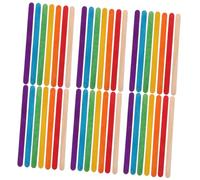 HOMSFOU 200Pcs Jumbo Colored Wooden Craft Sticks for Education DIY Projects Arts Durable Popsicle Sticks for Creative Designs