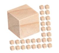 HOMSFOU 200pcs Natural Pine Wood Blocks for Crafts Unfinished Square Cubes for DIY Creative Projects Educational Geometry Learning Family Bonding Activities Durable Solid Wood Cubes
