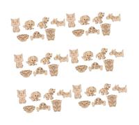 HOMSFOU 200pcs Unfinished Wooden Animal Cutouts Cat Dog Shape Pieces for DIY Crafts Painting and Hanging Ornaments Versatile Wooden Embellishments for Halloween Christmas Wedding