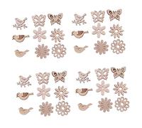 HOMSFOU 200Pcs Unfinished Wooden Slices Mixed Shapes DIY Craft Wooden Cutouts for Painting and Decorating Smooth Double Sided Wood Blanks for Educational Projects and Party Decorations