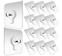 HOMSFOU 20pcs Adhesive Picture Hanging Hooks with Strong Adhesive No Drilling Required Stainless Steel and Plastic Wall Hooks for Material Walls and Kitchen Use