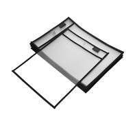HOMSFOU 20pcs Clear Dry Erase Plastic Sleeves with Wall Hanging Transparent Holders for Classroom Organization Write and Wipe Reusable Sheet Protectors for Educational Use