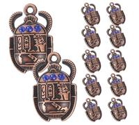 HOMSFOU 20pcs Egyptian Scarab Beetle Pendant Charms DIY Necklace Keychain Hanging Bulk Craft Supplies Retro Style for Handmade Jewelry