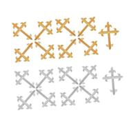 HOMSFOU 20PCS Embroidered Sequin Cross Applique Patches Sew DIY Clothing Jackets Backpacks Jeans Decorative Religious Repair Badge for Cotton Linen Denim