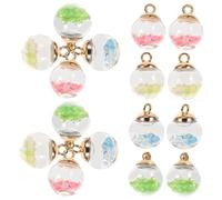 HOMSFOU 20pcs Glow the Ball Charms DIY Pendant Hanging Decorations for Jewelry Making Multi Color Transparent Crystal Orbs with High Durability and Sturdy Texture
