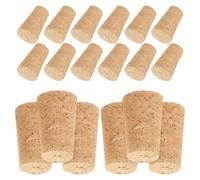 HOMSFOU 20pcs High-Density Synthetic Wine Bottle Cork Stoppers Red Wine and Sparkling Wine Cork Plugs with Glass Storage Jar Tapered 2.2x1.8x3.5cm for Bottles and Craft Uses