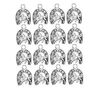 HOMSFOU 20pcs Horseshoe and Horse Charms for DIY Jewelry Making Silver Western Cowboy Pendants for Bracelets Necklaces and Keychains Expressive Artistic Accessories for Women
